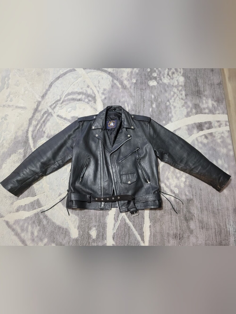 Vintage 90s Sofari Collections Leather Motorcycle Jacket - Size 50 (L/XL)